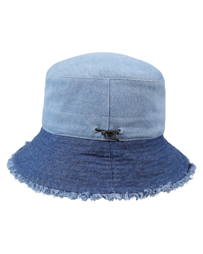 Bucket Hut mit Fransenrand-Multi Denim