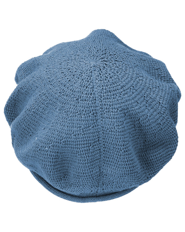 Modische Baumwoll-Baskenmütze für Damen - Denim