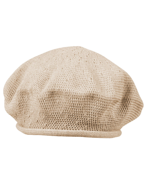 Modische Baumwoll-Baskenmütze für Damen - Sand