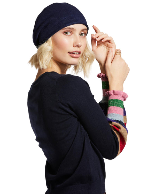 Baumwoll-Beanie - Marine