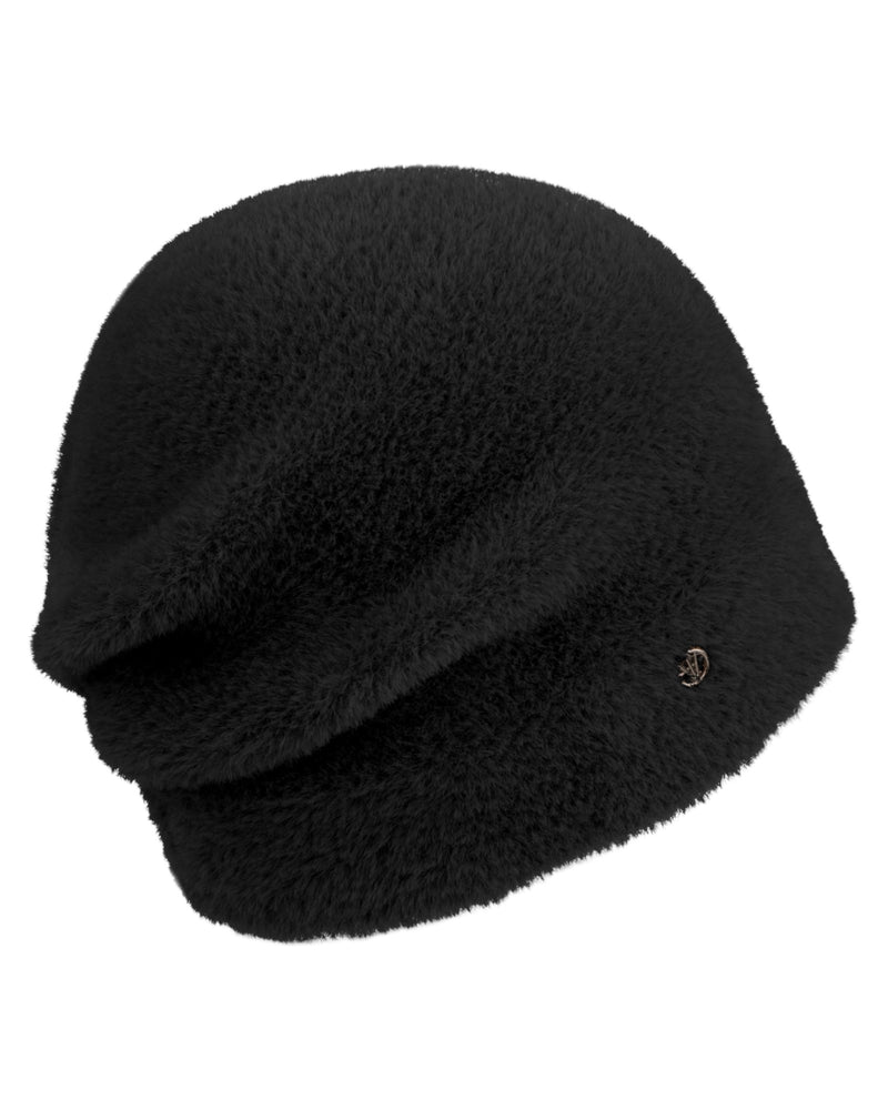 Funfur Angora Beanie - Schwarz