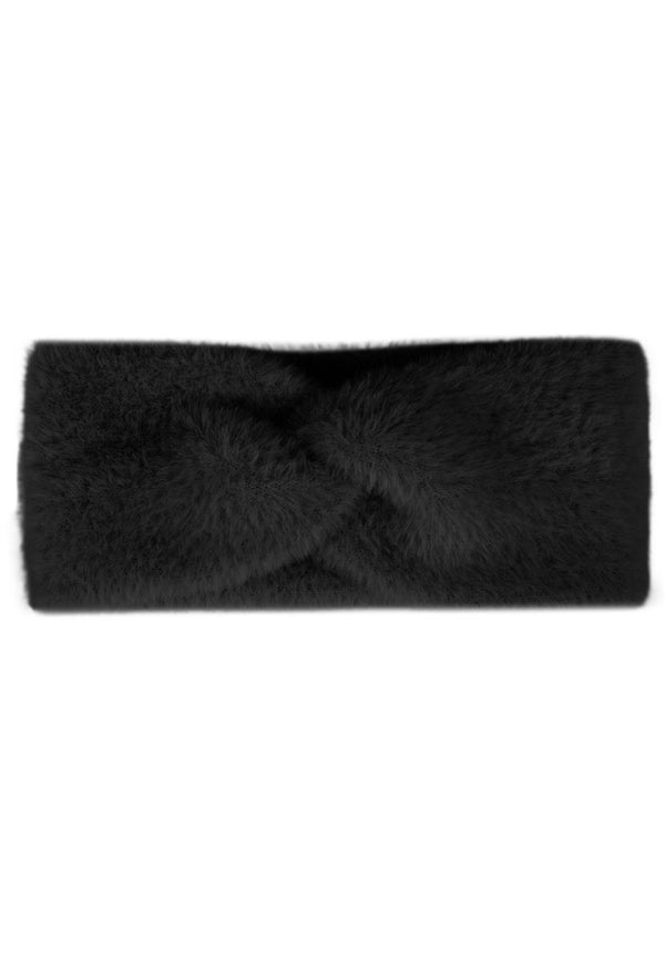 Stirnband Funfur Angora- Schwarz