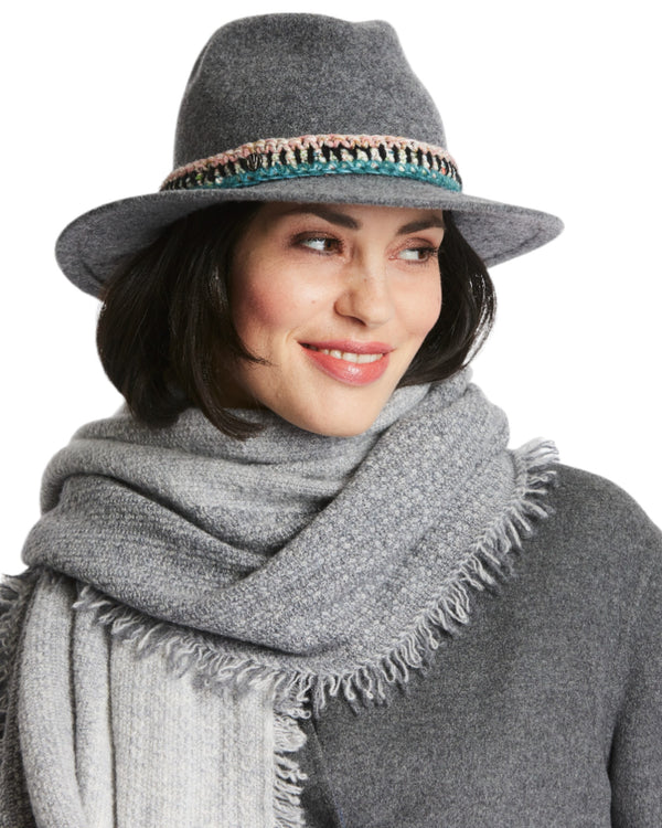 Damen Woll-Fedora - Anthrazit meliert