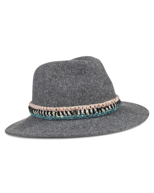 Damen Woll-Fedora - Anthrazit meliert