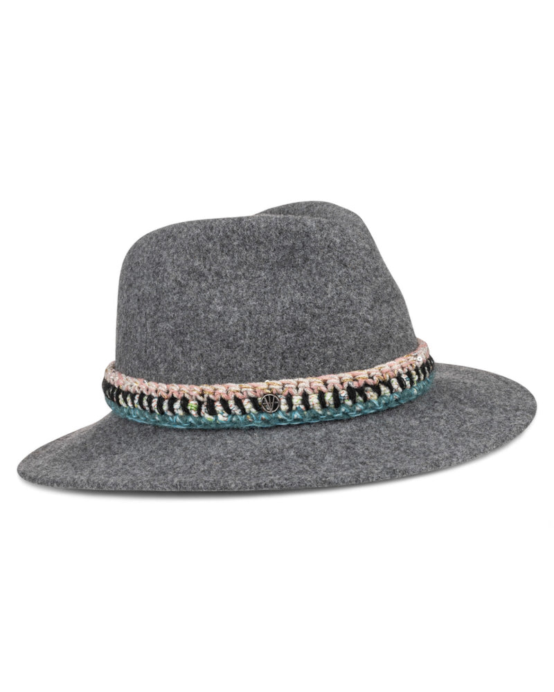 Damen Woll-Fedora - Anthrazit meliert