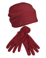 PolarSoft ® Beanie + Handschuh - Dunkel Rot