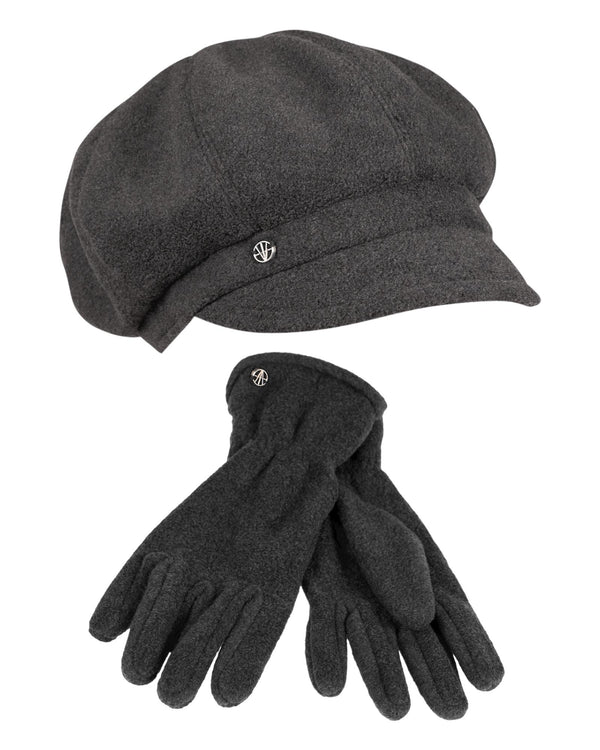 PolarSoft ® Schirmkappe + Handschuh - Anthrazit meliert