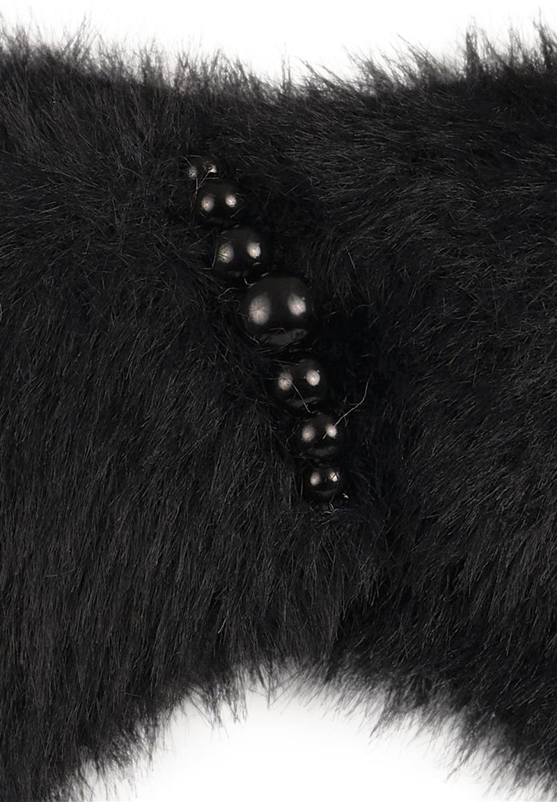 Stirnband mit Perlen - Schwarz